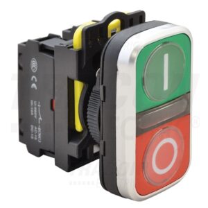 Elemento Doppio pulsante 0/1 Luminoso da pannello con Luce